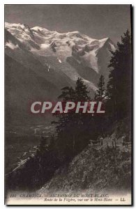 Old Postcard Chamonix Mont Blanc Ascent Road Flegere view of Mont Blanc