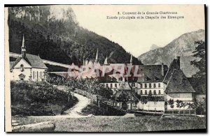 Postcard Old Convent of the Grande Chartreuse main entrance and the Chapel of...