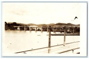 c1920's Bridge Panama Canal View From US Navy Ship RPPC Photo Unposted Postcard