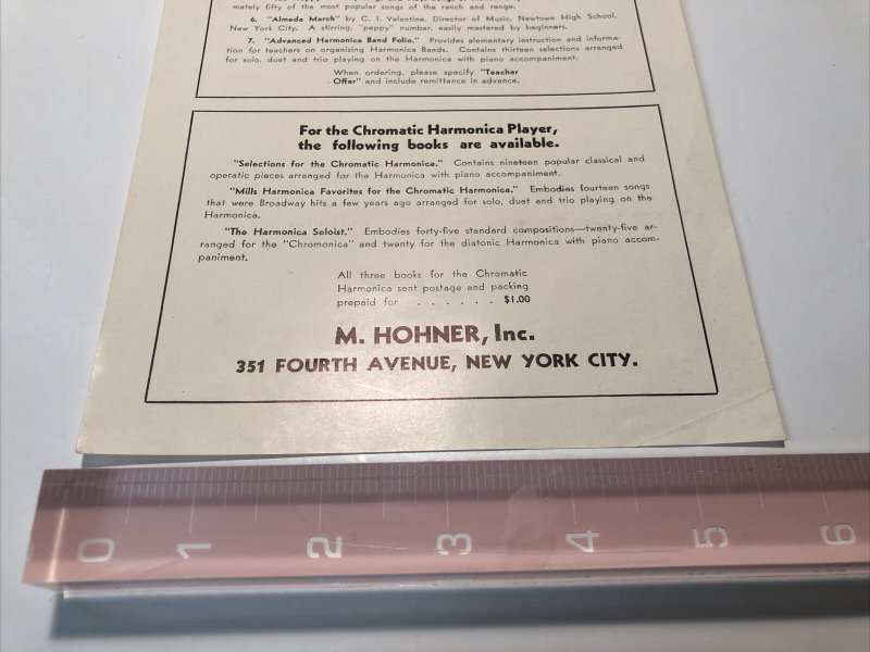 1890s HOHNER HARMONICAS Pitch Pipe Accordian New York Letterhead Paper Ads