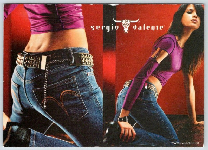 SERGIO VALENTE DENIM BLUE JEANS VINTAGE ADVERTISING POSTCARD 2001