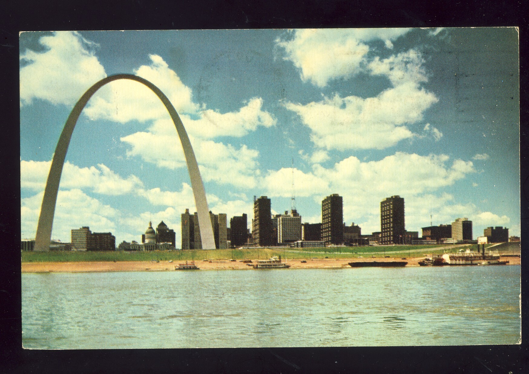 St. Louis, MO - vintage postcard, aerial view looking east…