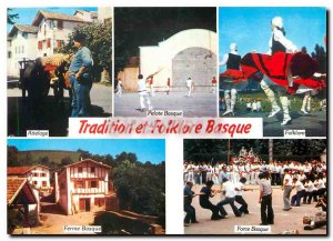 Postcard Modern Tradition and Folklore hitch Basque Pelota Basque Folklore Fa...