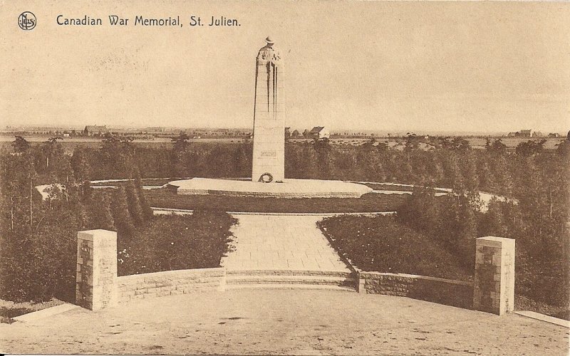 WWI Canadian Memorial, Ypres Salient, St. Julien Beligum, Canada Interest 1919