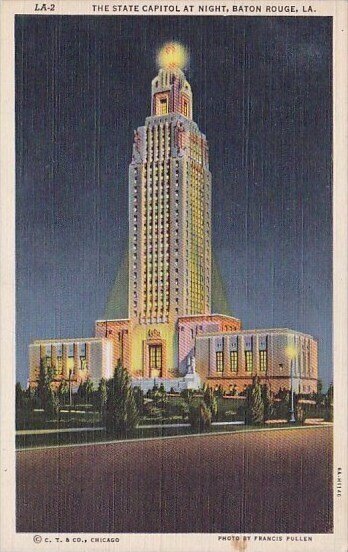 The State Capitol At Night Baton Rouge Louisiana