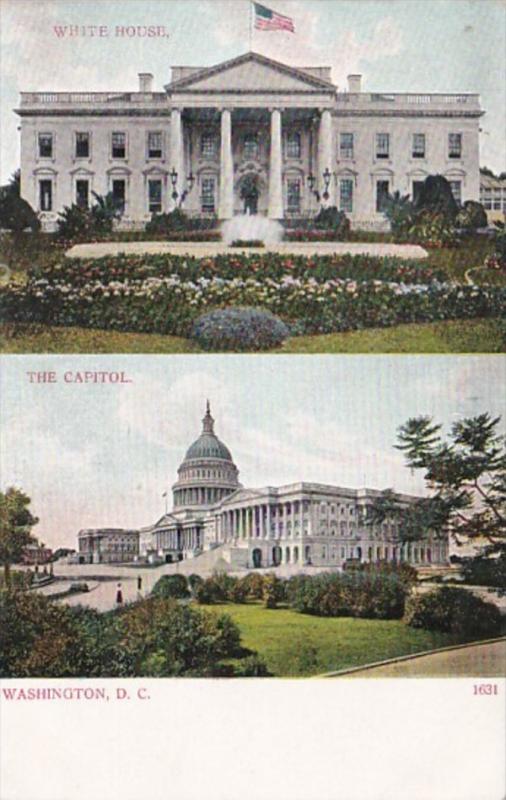 Washington D C The White house & The Capitol 1909