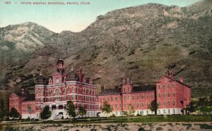 Vintage Postcard State Mental Hospital Building Provo Utah Edward H. Mitchell