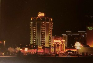 VTG Postcard Las Vegas Fun Capital Sands Hilton Imperial holiday hotels 1987 703