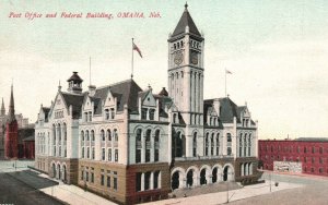 Vintage Postcard Post Office & Federal Building Omaha Nebraska NB Souvenir Post