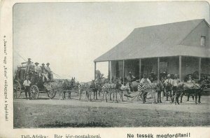 Africa zebras traction postal coach transport soap advertising vintage postcard