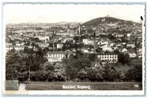 1938 General View Warnsdorf Burgsberg Czech Republic RPPC Photo Postcard