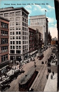 Postcard Walnut Street, North from 12th Street in Kansas City, Missouri