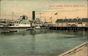 Rockaway Beach New York NY Long Island Steamer Landing c1910 Vintage Postcard