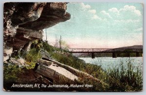 Mohawk River The Juchtenunda Amsterdam NY C1908 Postcard T11