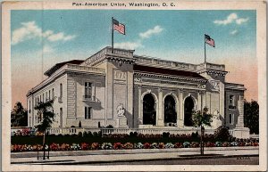 c1920 WASHINGTON D.C. PAN-AMERICAN UNION BUILDING SPRING FLOWERS POSTCARD 26-154