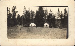 Ashton Cancel Kansas KS Tents Camping c1910 Real Photo Postcard