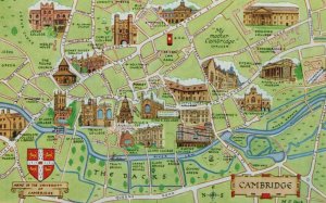 Maps Postcard - Map of Cambridge  RS22089