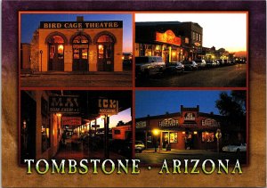 VINTAGE CONTINENTAL SIZE POSTCARD TOMBSTONE ARIZONA MULTI-VIEW