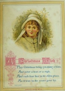 1870's Lovely Marcus Ward Victorian Christmas 3 Card Set w/ Poems  F102