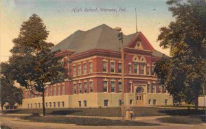 High School Warsaw Indiana 1908 postcard