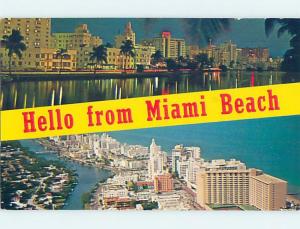 Pre-1980 TWO VIEWS ON CARD Miami Beach Florida FL ho7644