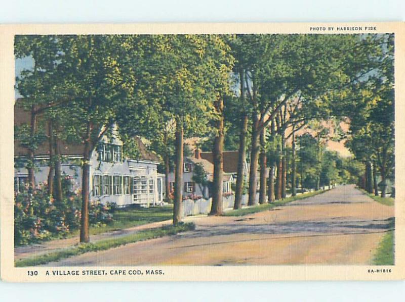 Unused Linen STREET SCENE Cape Cod Massachusetts MA W1459