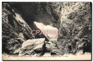 Old Postcard Cave Caves Belle Isle en Mer Inside view of the cave Talud