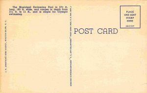 City Swimming Pool High Point North Carolina 1950s linen postcard