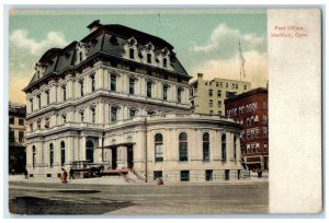 c1910's Post Office Building Horse Carriage Hartford Connecticut CT Postcard