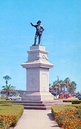 FL - St. Augustine. Ponce de Leon Monument & Circle