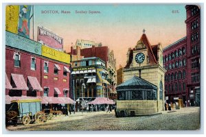 1940 View Of Scollay Square Boston Massachusetts MA, Claremont NH Postcard