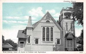 West Liberty Iowa Christian Church Exterior View Antique Postcard J66037