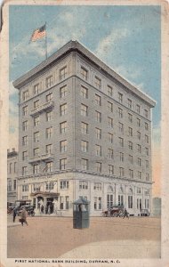 DURHAM NORTH CAROLINA~FIRST NATIONAL BANK BUILDING~STREET VIEW POSTCARD