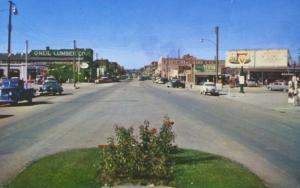 Street View Kalispell Montana MT Cars O'Neil Lumber Montgomery Ward Postcard E12