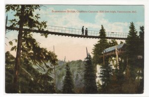 Suspension Bridge Capilano Canyon Vancouver BC Canada 1919 postcard
