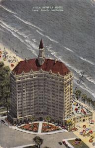 LONG BEACH CALIFORNIA VILLA RIVIERA HOTEL POSTCARD 1958