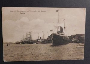 1911 Ship Postcard Cover From Yarmouth NS to Hagerstown MD Steamer Prince George