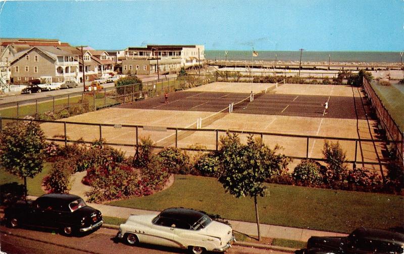 Wildwood-by-the-Sea New Jersey~Fox Park~Playing Tennis~NICE Classic Cars~1957 PC