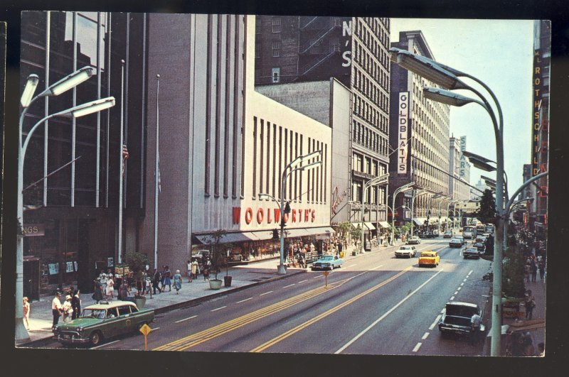 Chicago, Illinois/IL Postcard, State Street, Woolworth's, Downtown, Old Cars