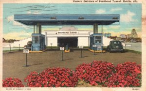 Vintage Postcard 1942 Eastern Entrance of Bankhead Tunnel Mobile AL Alabama