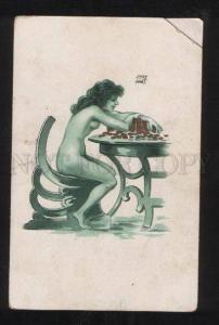 3069069 Nude WITCH w/ Gold by HART vintage ART NOUVEAU PC