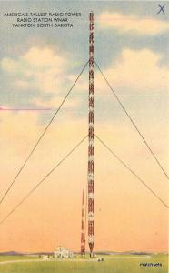 1930s Tallest Radio Tower YANKTON SOUTH DAKOTA Linen MWM postcard 2003