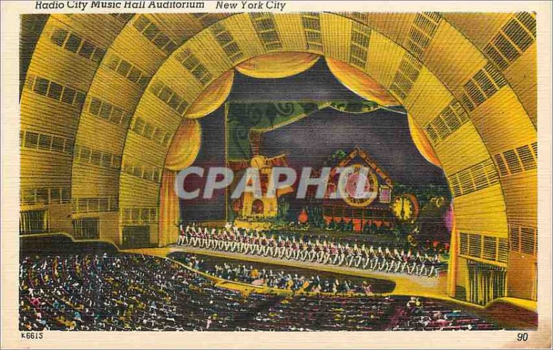 Postcard Old New York City Radio city Music Hall Auditorium