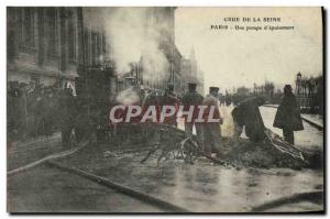 Old Postcard Firefighters Paris Crue of the Seine A pump & # 39epuisement TOP