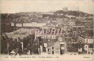 Old Postcard Panorama of Lyon Place Bellecour city