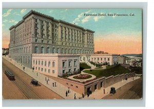 1907-15 Postcard Fairmont Hotel  San Francisco California Automobiles Sidewalk