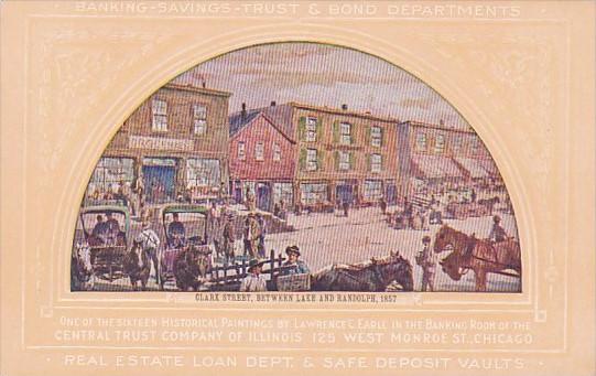 Clark Street Between Lake and Randolph 1857 Painting In Central Trust Company...