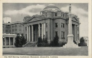 ALEXANDER, Louisiana, 1930s; City Hall & Confederate Monument