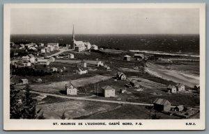 Postcard RPPC c1950s Gaspe Nord Quebec St. Maurice De L’Euchorie Top Down View