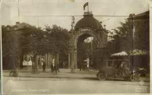 denmark, COPENHAGEN KØBENHAVN, Tivoli Entrance, Old Car 1920s Leporello Postcard